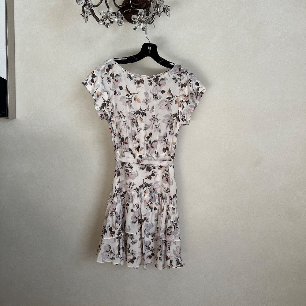 Rebecca Taylor silk dress short sleeve tiered skirt Size 2 / XS